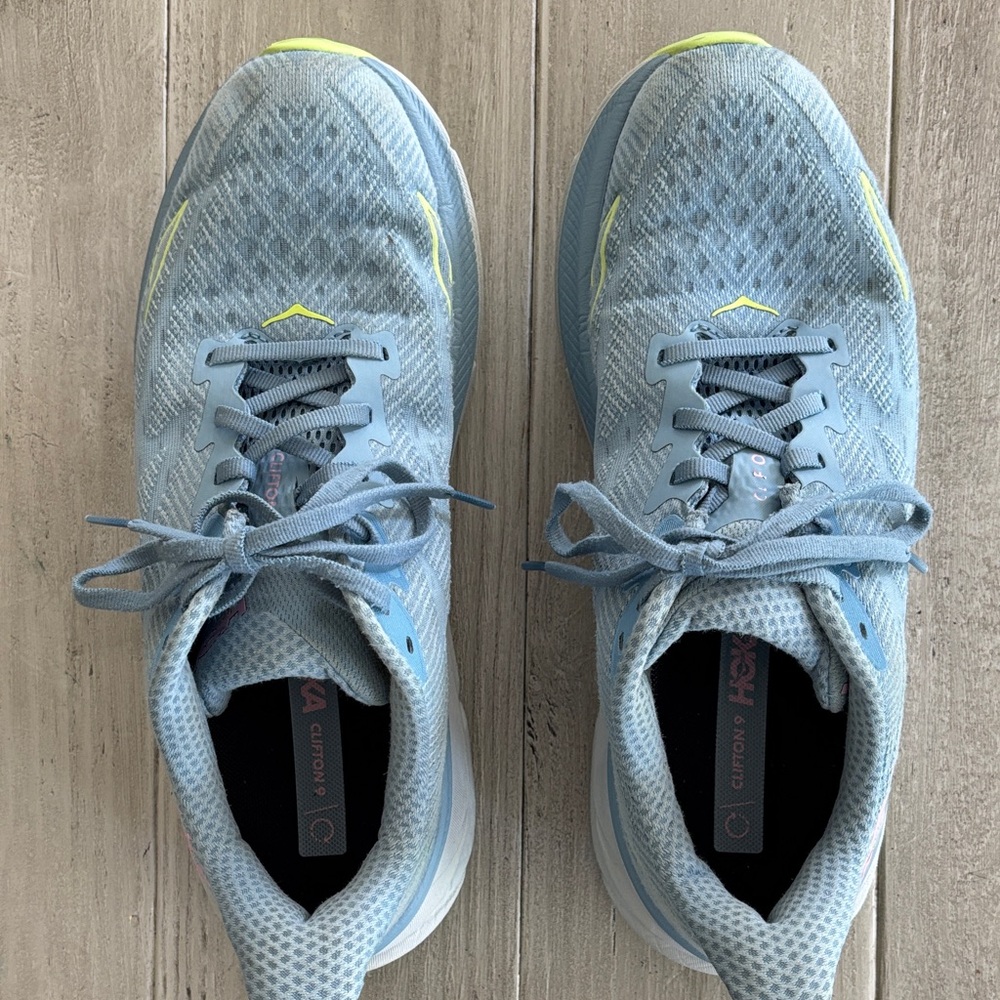 Women's HOKA, W Clifton 9, Size 10.5B, DNK, 2 Years old, See Pics, See Left Shoe
